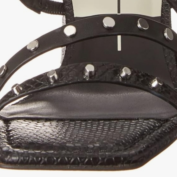 Dolce Vita Black Strappy Heels with Silver Accents B1 - Picture 9 of 10